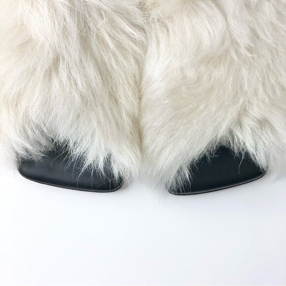 NIB Proenza Schouler Square Shearling Cream Lamb Fur Sandals Women’ 36 Shoes - Picture 3 of 11